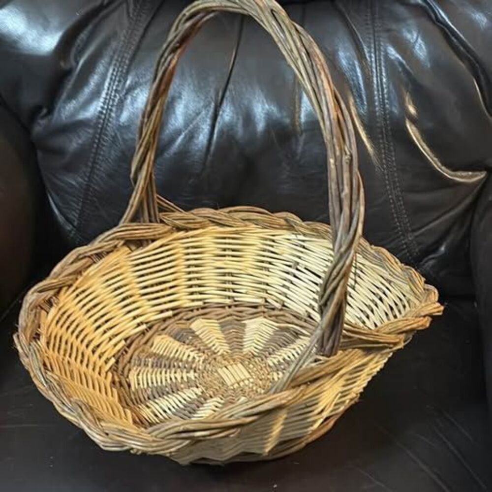 Handwoven Wicker Basket with Handle